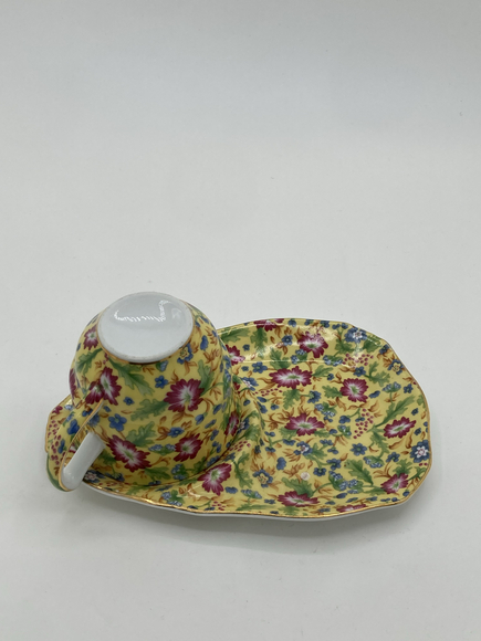 Chintz “Caroline” Snack Set – Vintage Floral Cup & Tray, Made in England - Picture 3 of 5